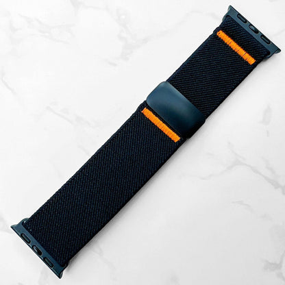 Elastic Nylon Loop Band With Magnetic Clasp For Apple Watch In Black 2