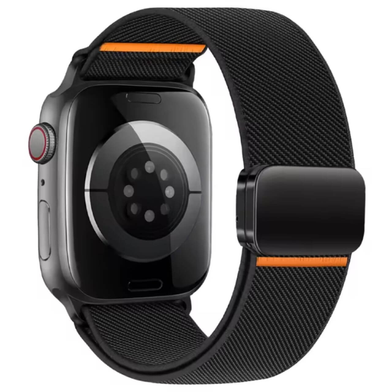 Elastic Nylon Loop Band With Magnetic Clasp For Apple Watch In Black The Thrifty Gentleman