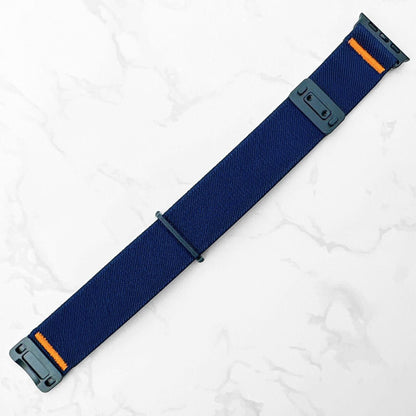 Elastic Nylon Loop Band With Magnetic Clasp For Apple Watch In Blue 3