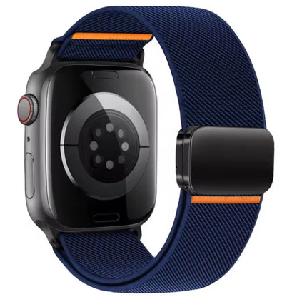 Elastic Nylon Loop Band With Magnetic Clasp For Apple Watch In Blue The Thrifty Gentleman