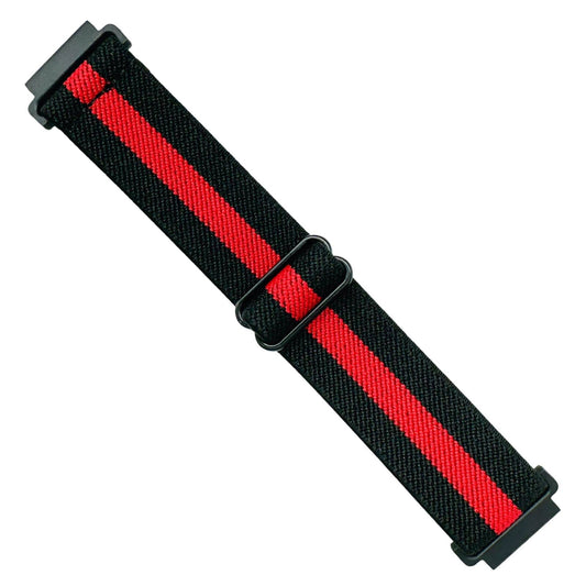 Elastic Solo Loop Watch Band Black Red
