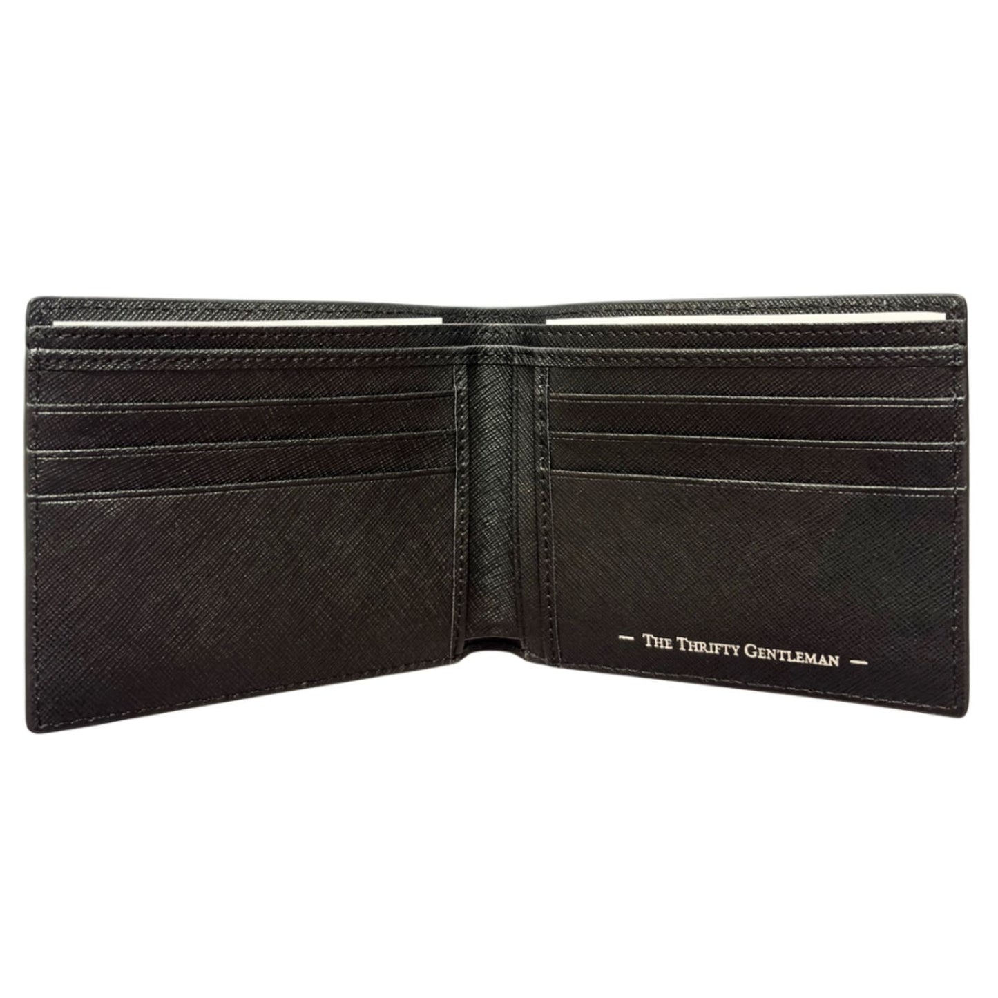 Genuine Saffiano Leather Bifold Wallet Black Full Capacity Leather Wallet 2