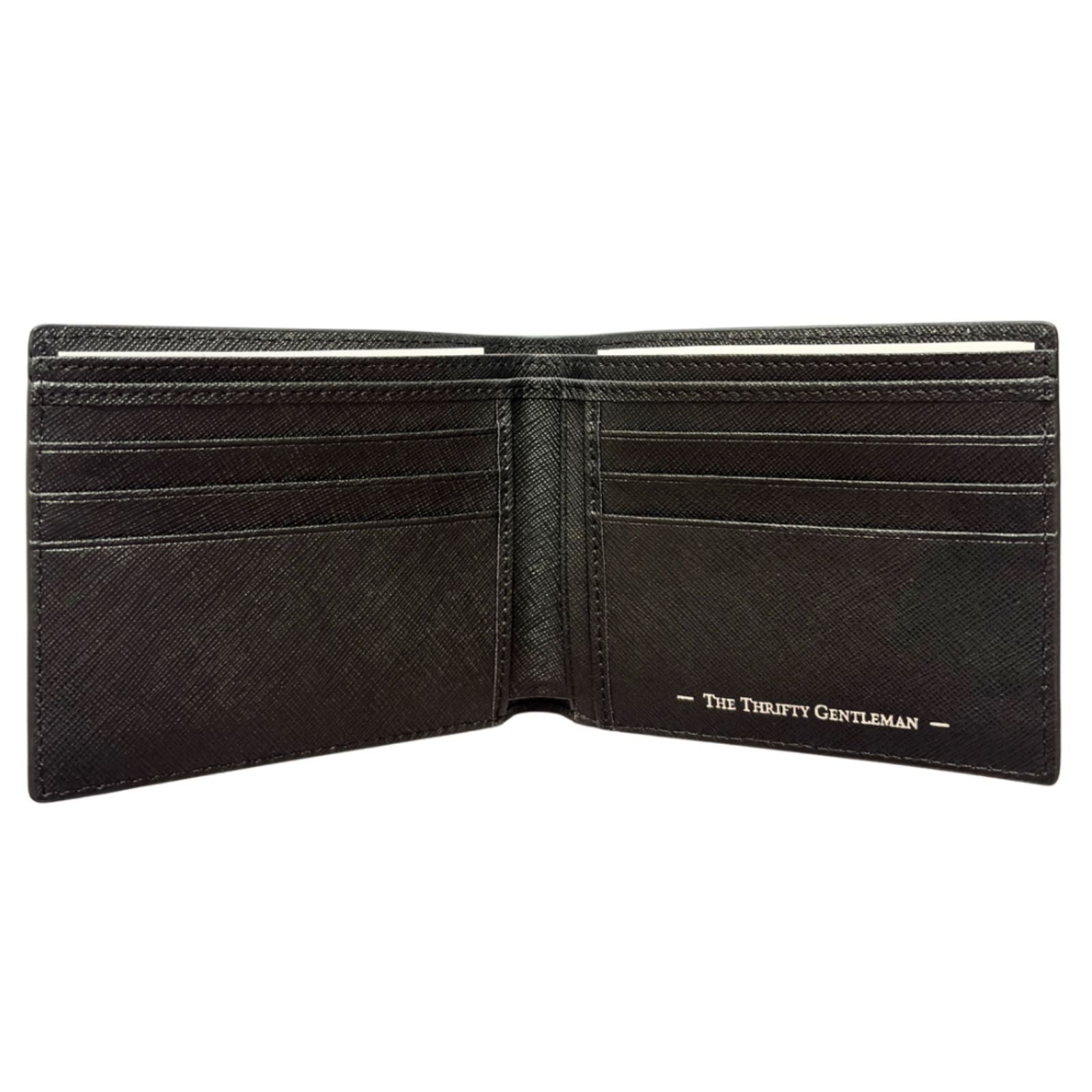Genuine Saffiano Leather Bifold Wallet Black Full Capacity Leather Wallet 2
