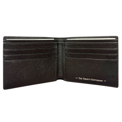 Genuine Saffiano Leather Bifold Wallet Black Full Capacity Leather Wallet 2