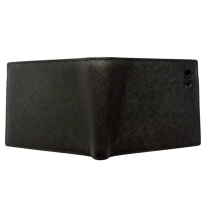 Genuine Saffiano Leather Bifold Wallet Black Full Capacity Leather Wallet 3