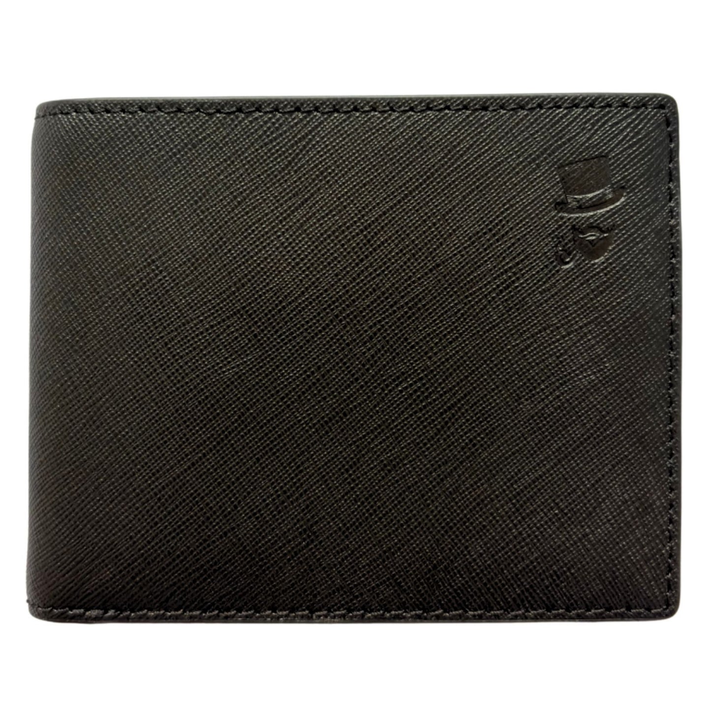 Genuine Saffiano Leather Bifold Wallet Black Full Capacity Leather Wallet The Thrifty Gentleman