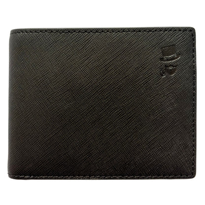 Genuine Saffiano Leather Bifold Wallet Black Full Capacity Leather Wallet The Thrifty Gentleman