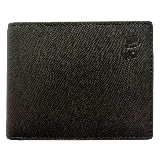 Genuine Saffiano Leather Bifold Wallet Black Full Capacity Leather Wallet The Thrifty Gentleman
