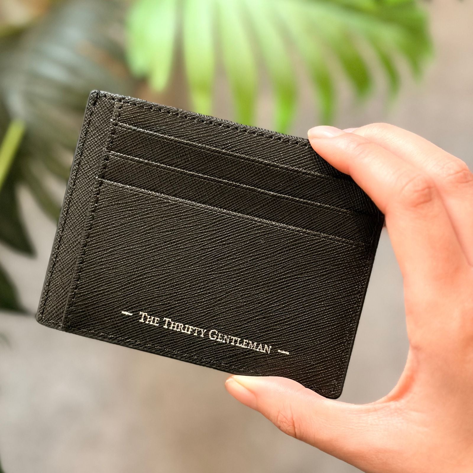 Genuine Saffiano Leather Card Holder Wallet Black High Capacity Credit Card Holder 3