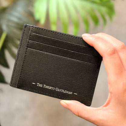 Genuine Saffiano Leather Card Holder Wallet Black High Capacity Credit Card Holder 3
