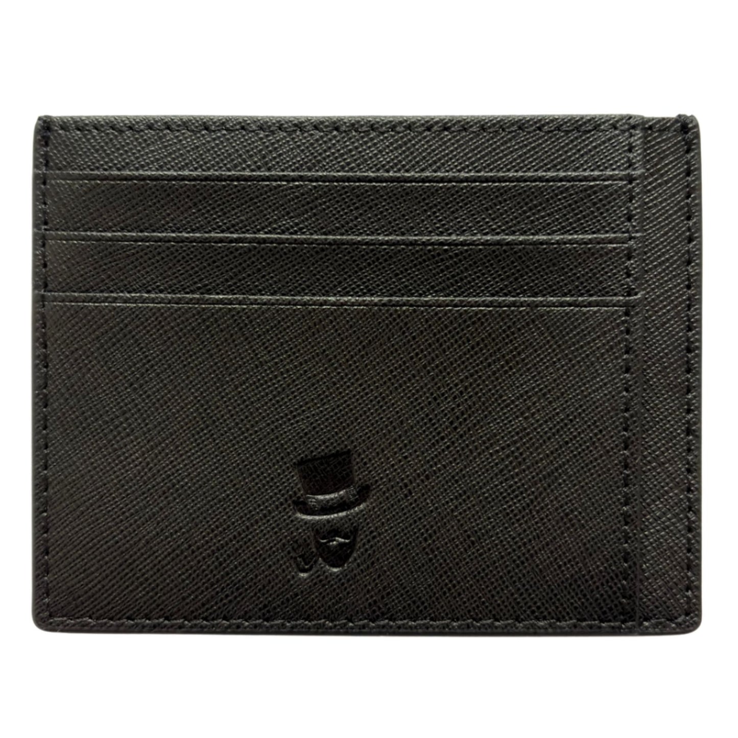 Genuine Saffiano Leather Card Holder Wallet Black High Capacity Credit Card Holder The Thrifty Gentleman