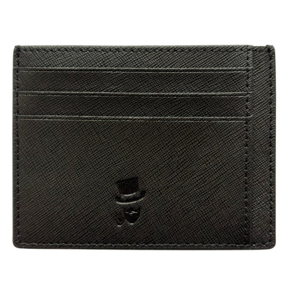 Genuine Saffiano Leather Card Holder Wallet Black High Capacity Credit Card Holder The Thrifty Gentleman
