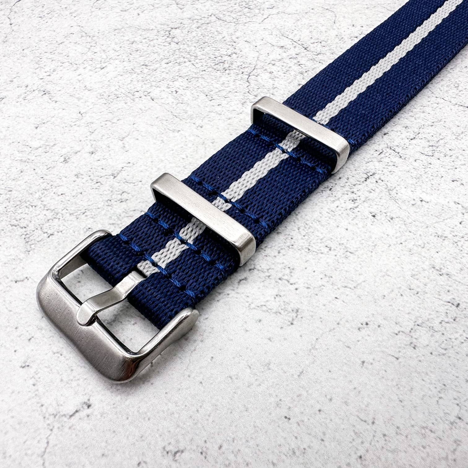 Cinturino Elastico In Nylon Marine Nationale Francese 20/22mm - Wrist Envy Nero