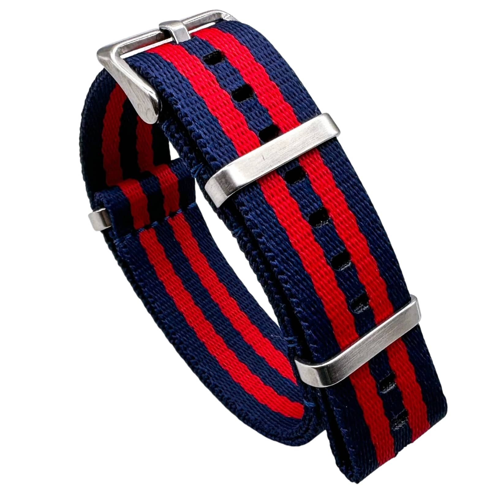 Herringbone NATO Military Watch Strap - Navy Blue / Red – The Thrifty ...