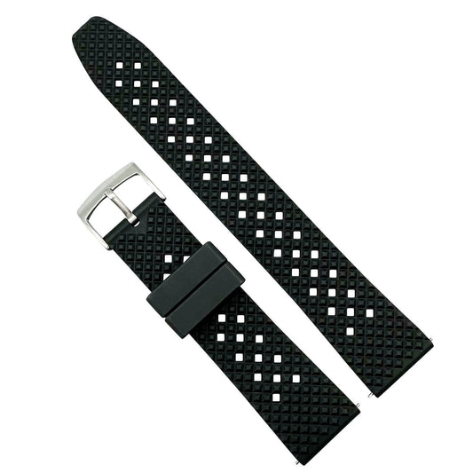 Honeycomb FKM Rubber Watch Strap Black 18mm 20 mm 22 mm - The Thrifty Gentleman