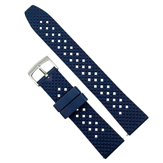 Honeycomb FKM Rubber Watch Strap Dark Blue 18mm 20 mm 22 mm - The Thrifty Gentleman