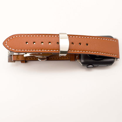 Leather Apple Watch Strap Deployment Clasp Guide 3