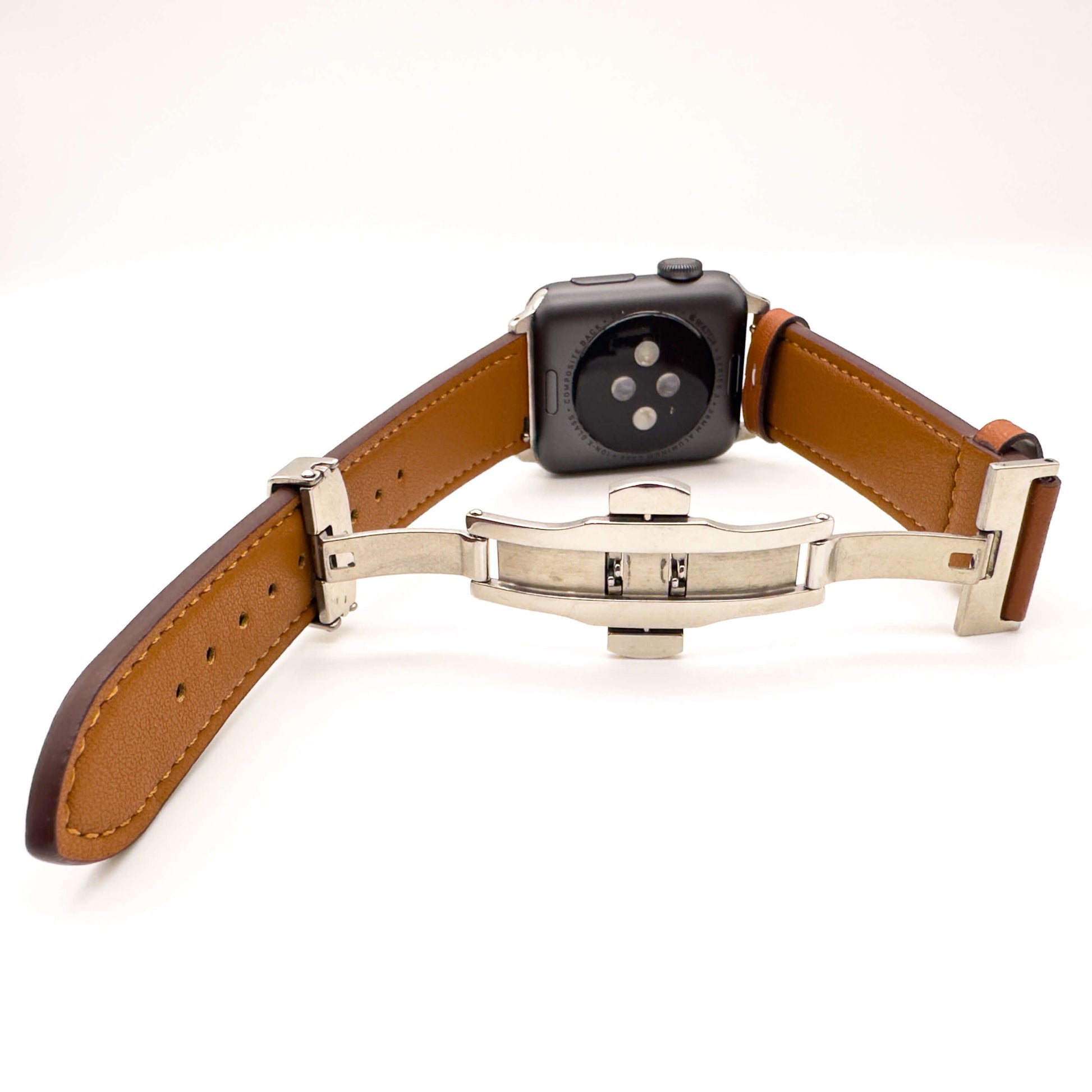 Leather Apple Watch Strap Deployment Clasp Guide 4