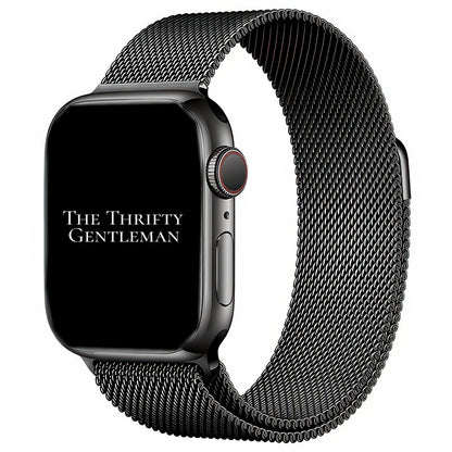 Milanese Mesh Metal Apple Watch Strap In Graphite Grey The Thrifty Gentleman