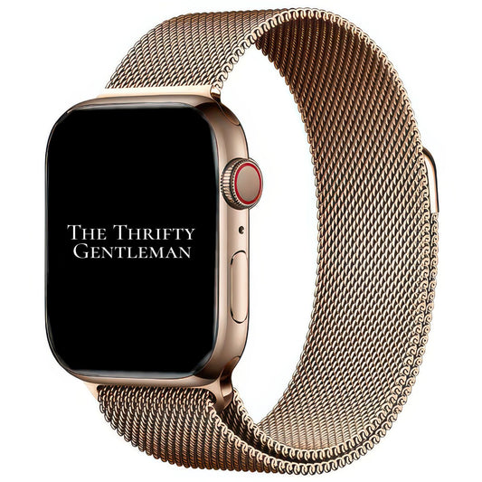 Milanese Mesh Metal Apple Watch Strap In Rose Gold The Thrifty Gentleman