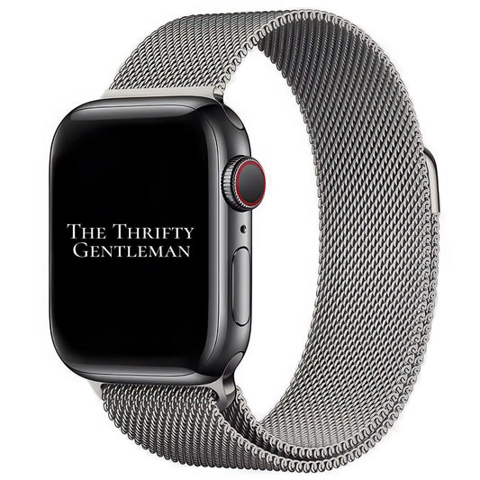 Milanese Mesh Metal Apple Watch Strap In Silver The Thrifty Gentleman