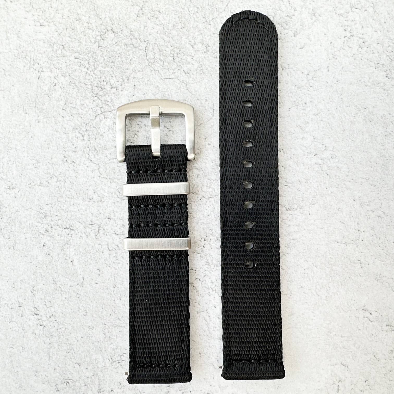 Military Style Quick Release Watch Strap Black 2