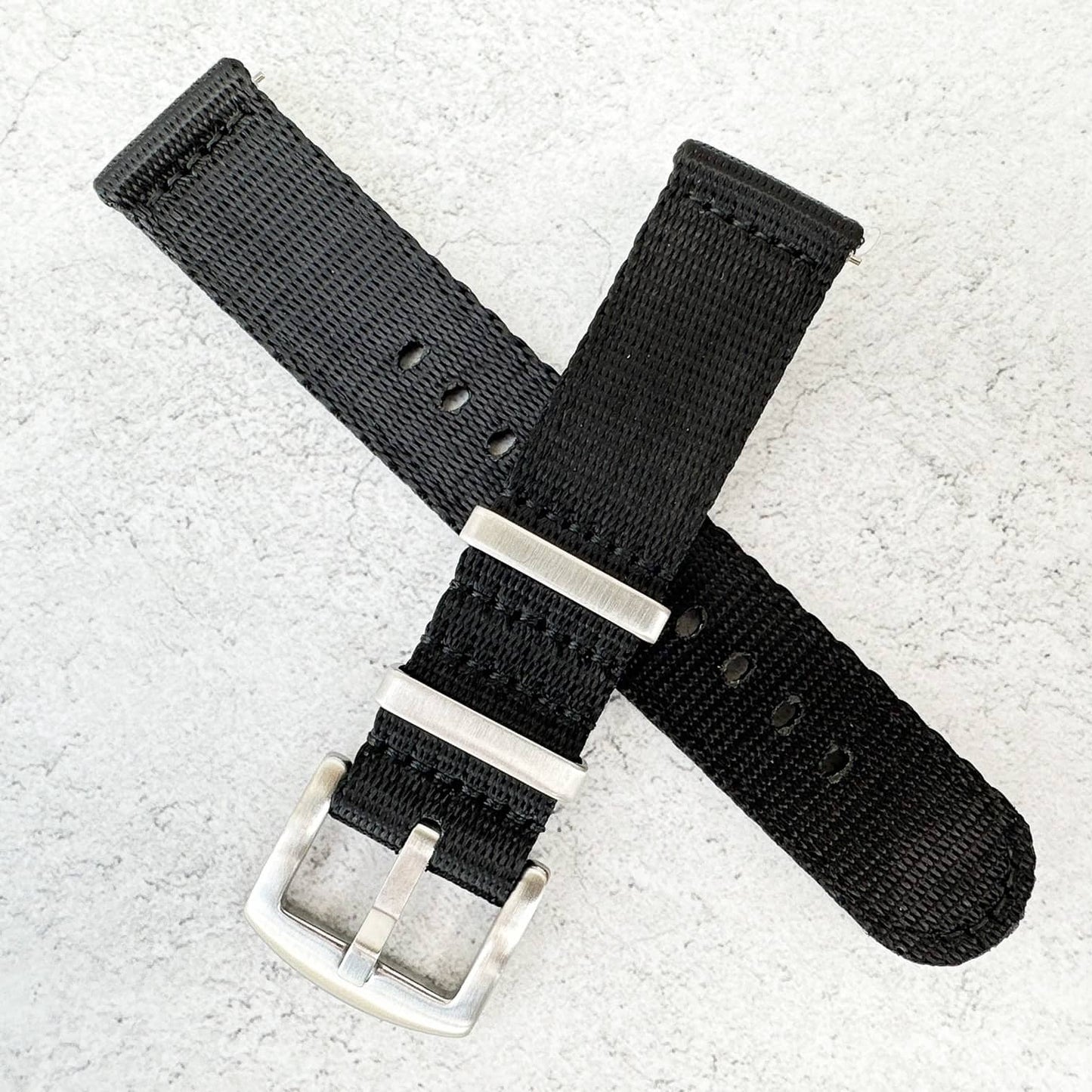 Military Style Quick Release Watch Strap Black 5