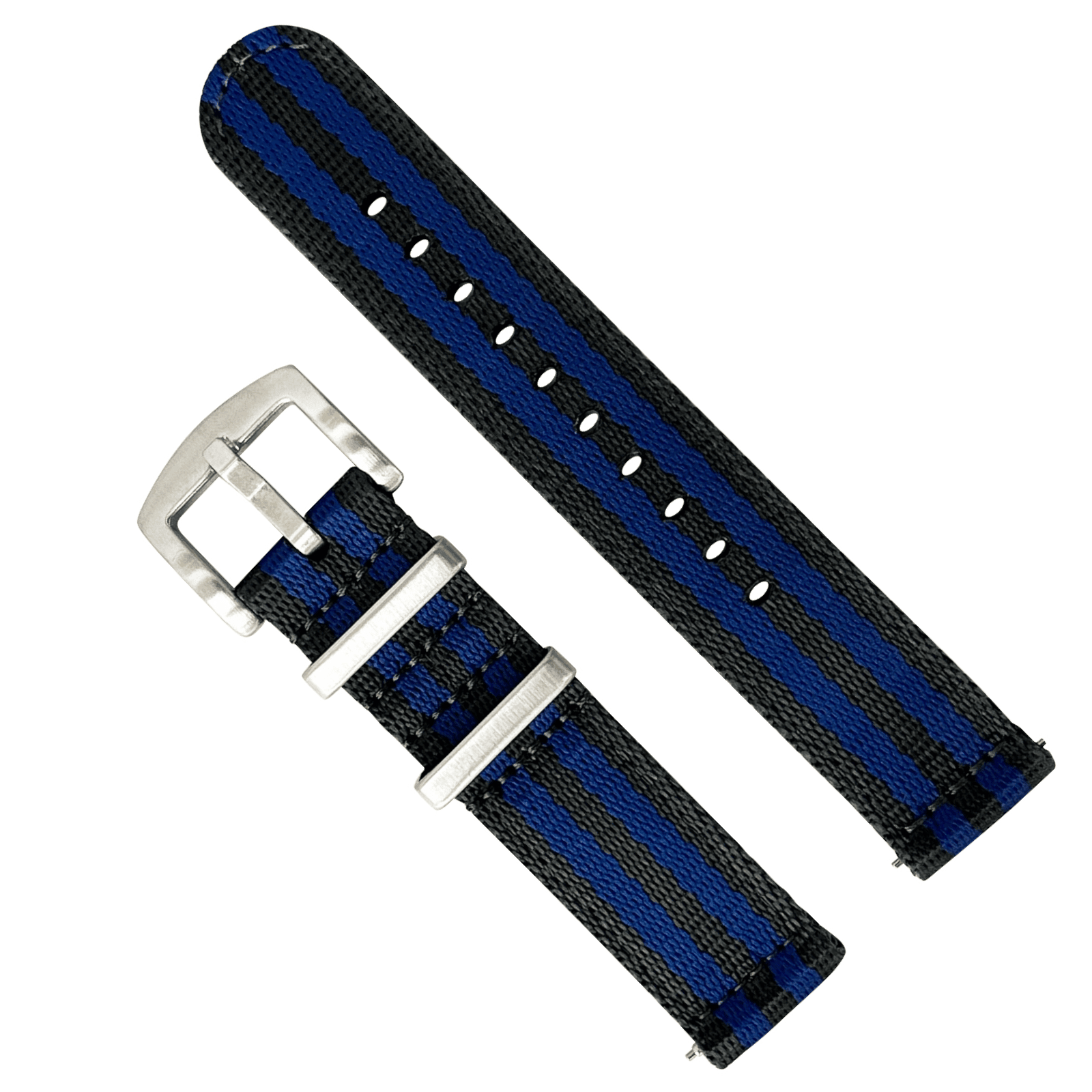 Military Style Quick Release Watch Strap Black Blue 1