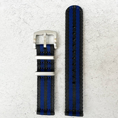 Military Style Quick Release Watch Strap Black Blue 2