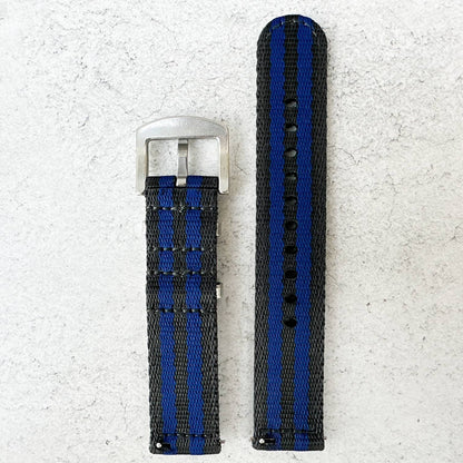 Military Style Quick Release Watch Strap Black Blue 3