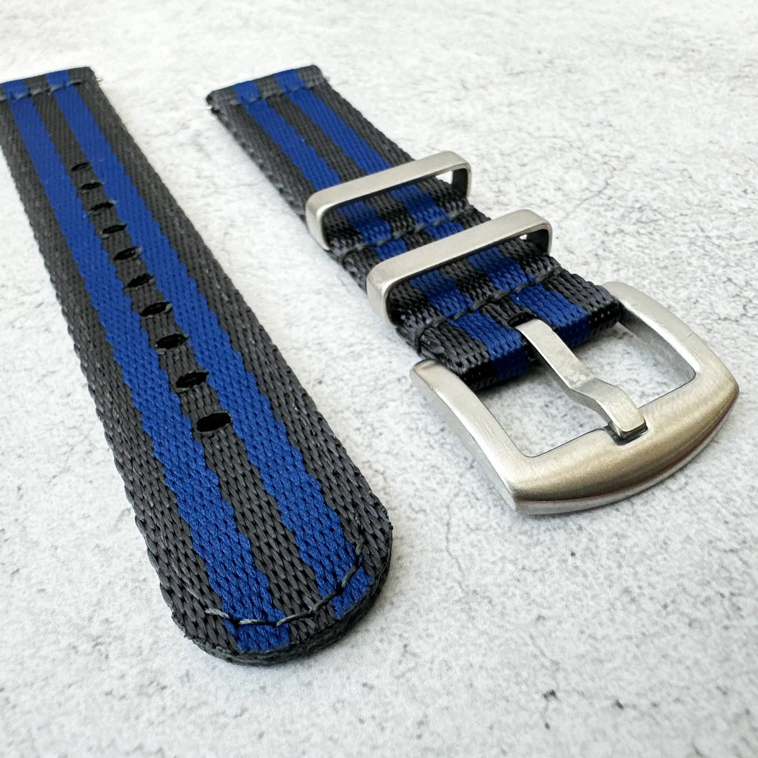 Military Style Quick Release Watch Strap Black Blue 4