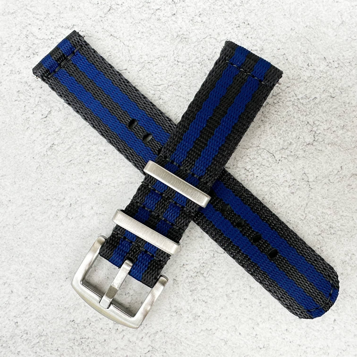 Military Style Quick Release Watch Strap Black Blue 5