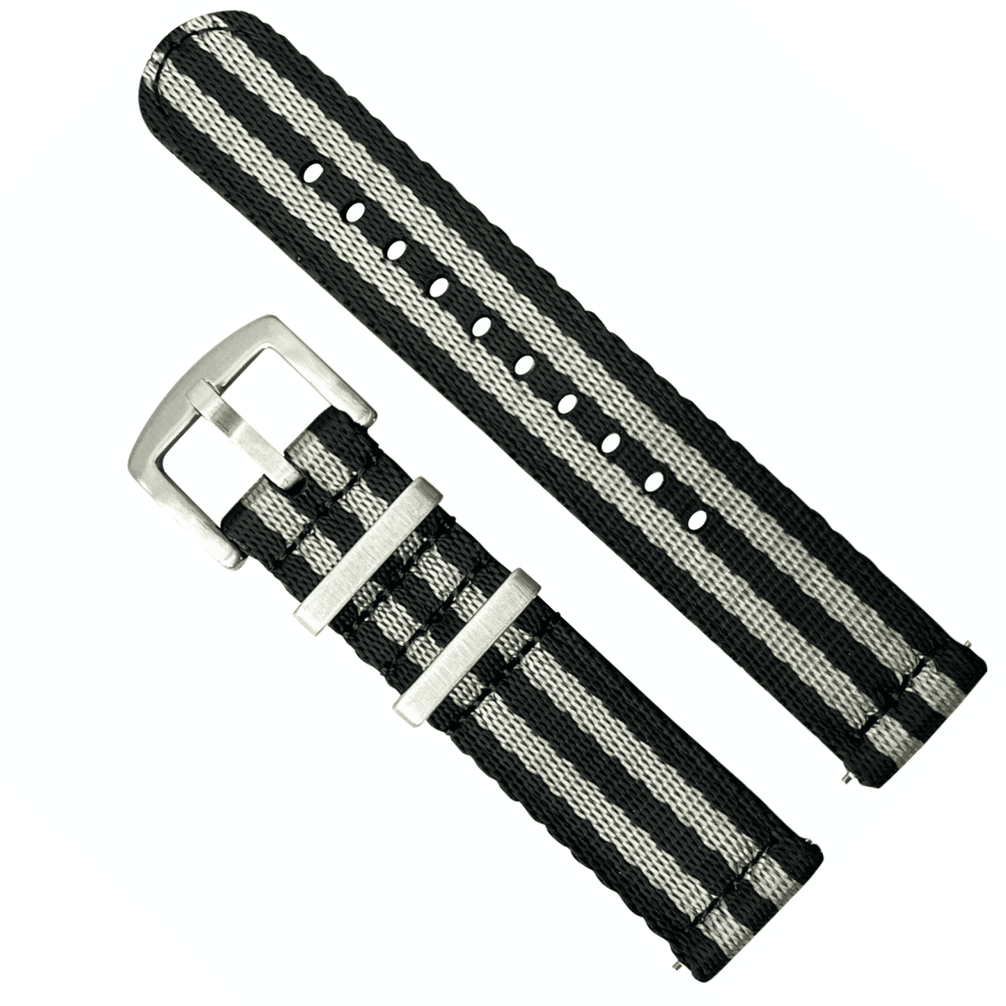Military Style Quick Release Watch Strap Black Grey Bond Spectre 1