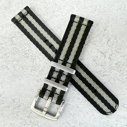 Military Style Quick Release Watch Strap Black Grey Bond Spectre 5