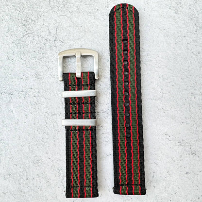 Military Style Quick Release Watch Strap Black Red Green Bond Goldfinger 2