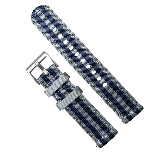 Military Style Two Piece Quick Release Watch Strap Blue Grey 1