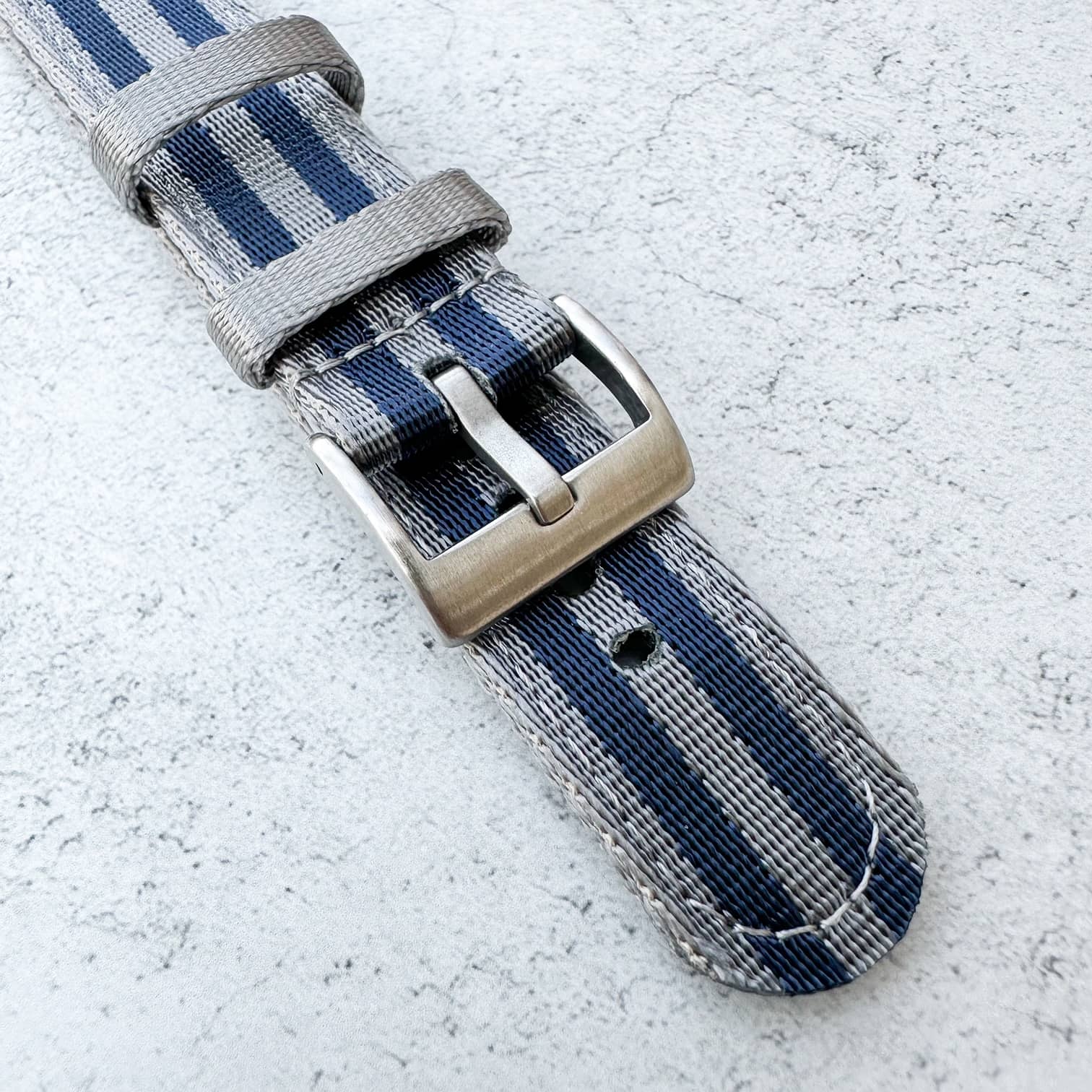 Military Style Two Piece Quick Release Watch Strap Blue Grey 3