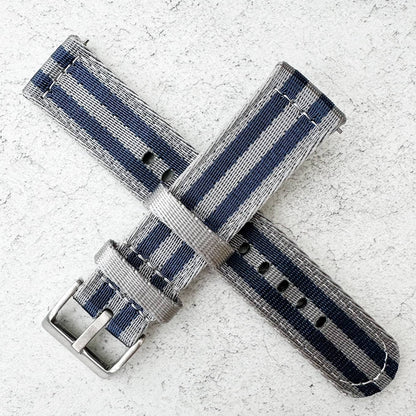 Military Style Two Piece Quick Release Watch Strap Blue Grey 4