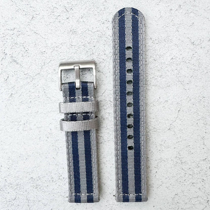 Military Style Two Piece Quick Release Watch Strap Blue Grey 5