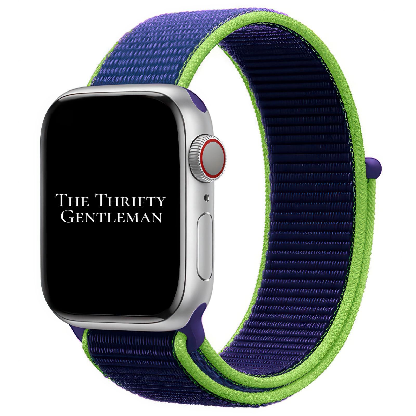 Nylon Sport Apple Watch Strap In Blue Neon Lime From The Thrifty Gentleman