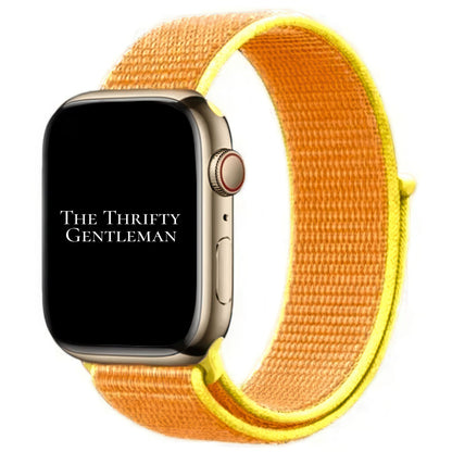 Nylon Sport Apple Watch Strap In Canary Yellow From The Thrifty Gentleman