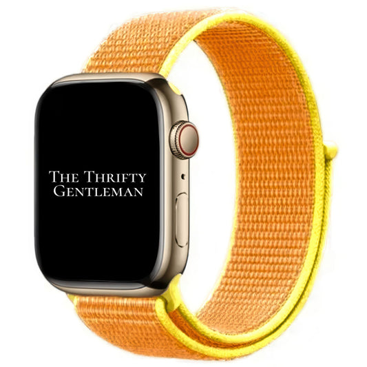 Nylon Sport Apple Watch Strap In Canary Yellow From The Thrifty Gentleman