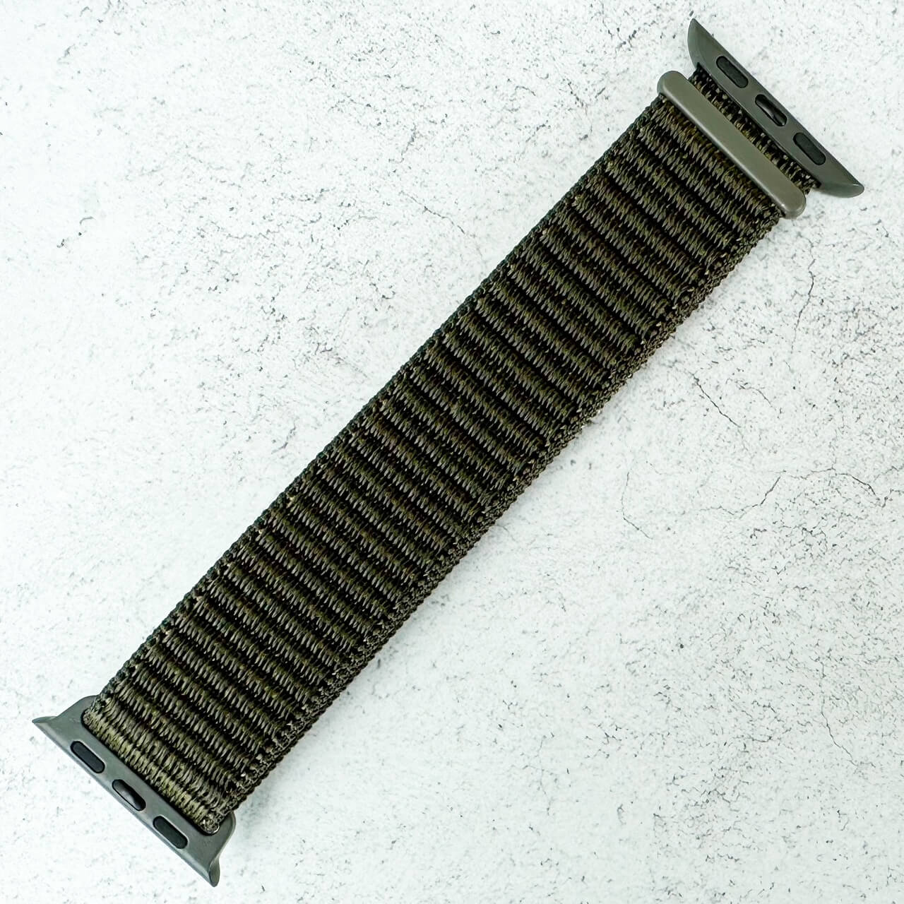 Nylon Sport Apple Watch Strap In Dark Olive Green 1