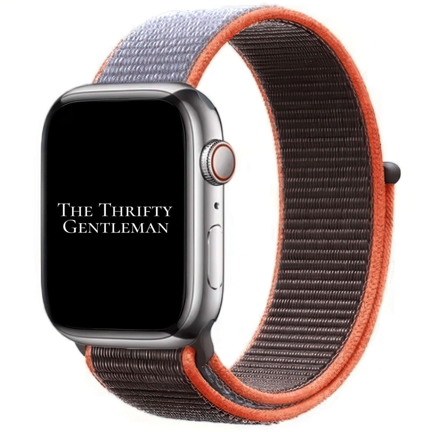 Nylon Sport Apple Watch Strap In Grey Orange From The Thrifty Gentleman