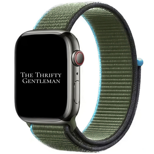 Nylon Sport Apple Watch Strap In Inverness Green From The Thrifty Gentleman