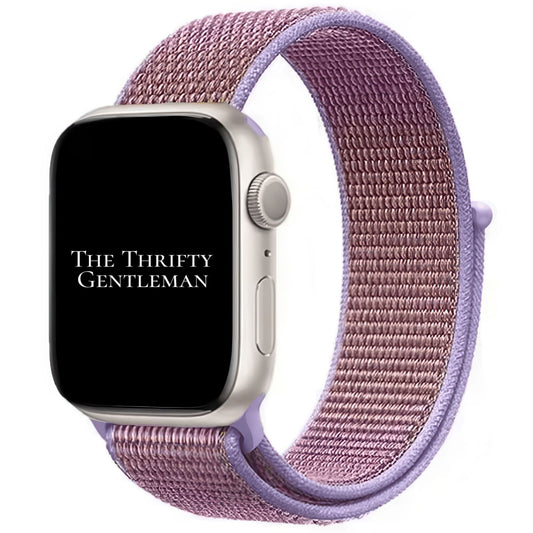 Nylon Sport Apple Watch Strap In Lilac From The Thrifty Gentleman