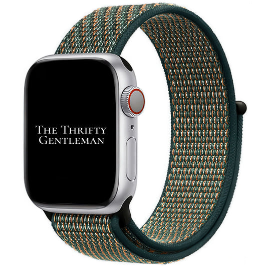 Nylon Sport Apple Watch Strap In Neptune Green From The Thrifty Gentleman