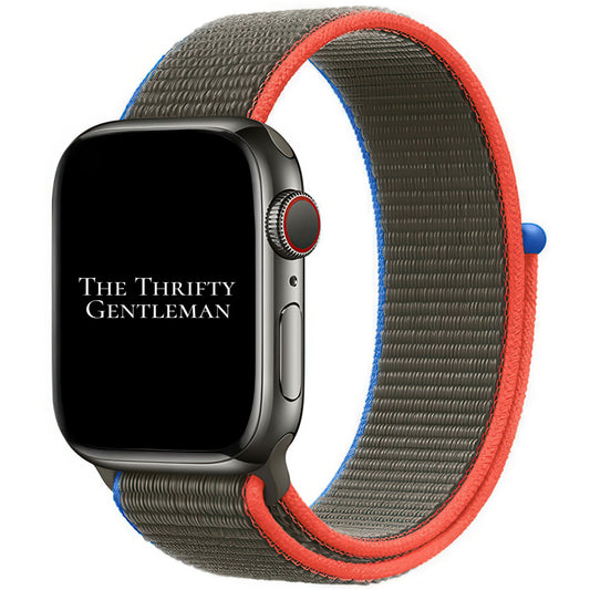 Nylon Sport Apple Watch Strap In Olive Green From The Thrifty Gentleman