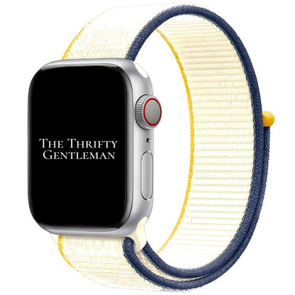 Nylon Sport Apple Watch Strap In Sea Salt White From The Thrifty Gentleman