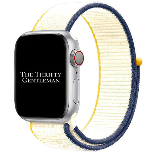 Nylon Sport Apple Watch Strap In Sea Salt White From The Thrifty Gentleman